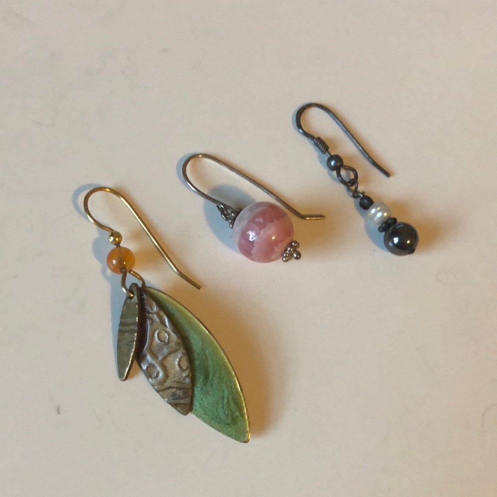 3 single earrings